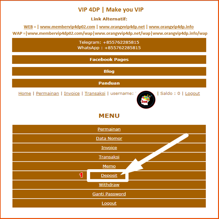 Panduan Deposit Bandar VIP 4DP Group