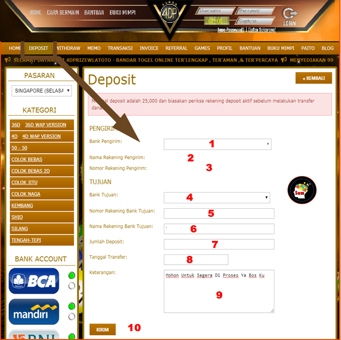 Panduan Deposit Bandar VIP 4DP Group